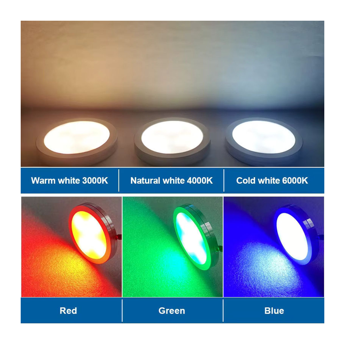 ANMIEPY LED Möbelbeleuchtung Schwarz, ultradünne Schrank-Mini-Lampe mit Schalter und USB-Anschluss, 7 W - Bild 1