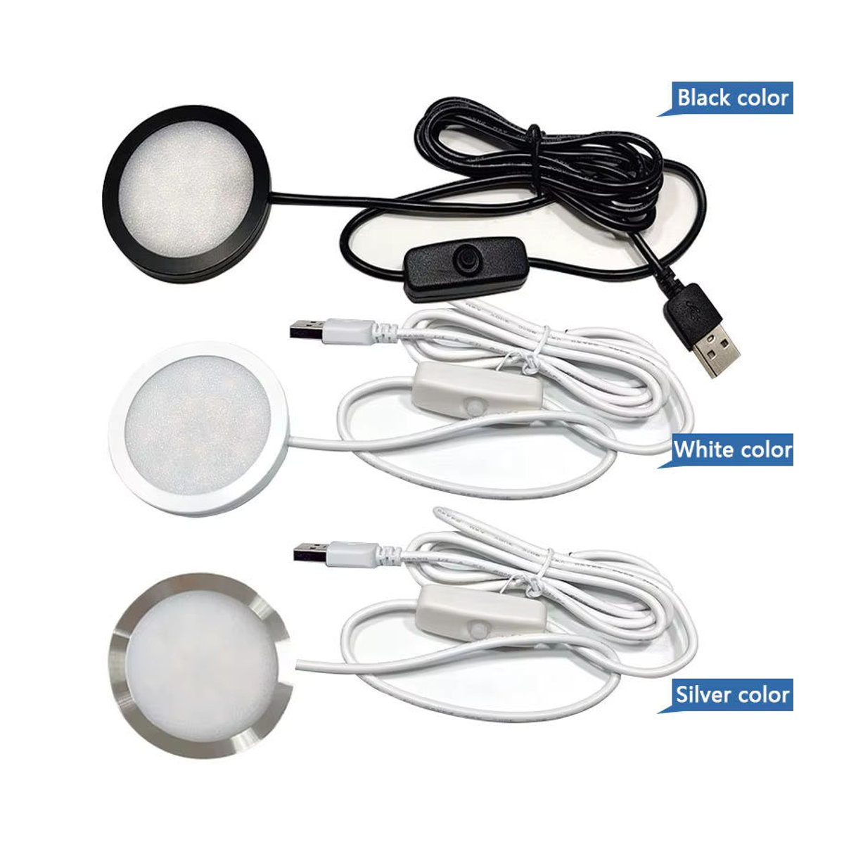 ANMIEPY LED Möbelbeleuchtung Schwarz, ultradünne Schrank-Mini-Lampe mit Schalter und USB-Anschluss, 7 W - Bild 2