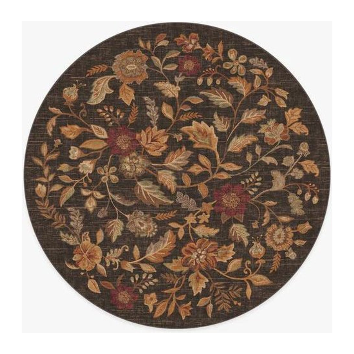 Anonna Runder Teppich in Dunklem Holz Design, Vintage Kreis Teppich für Wohnzimmer, Küche oder Kinderzimmer, Rutschfest, Durchmesser: 40 cm - Bild 1