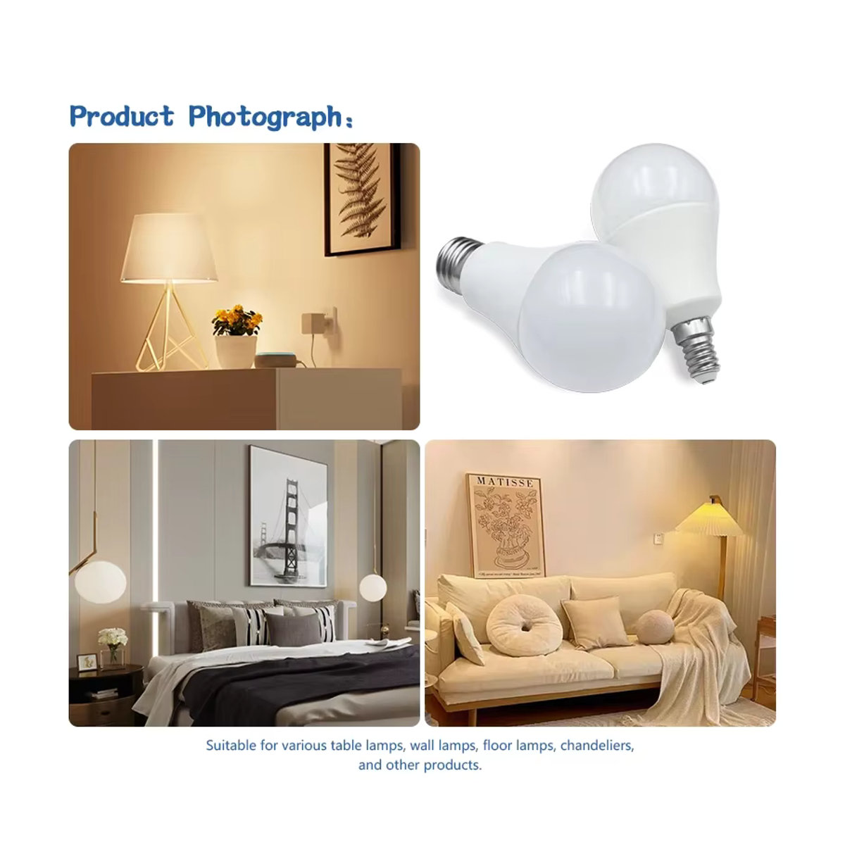 antenso LED-Glühbirne E27 E14 Cold White Energiesparlampe für AC 220V - Bild 5