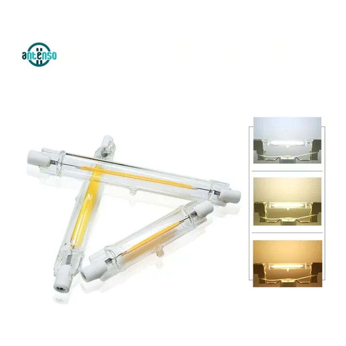 antenso LED R7S Glas COB Röhre Birne als Halogen Ersatz Mais Lampe - Bild 1