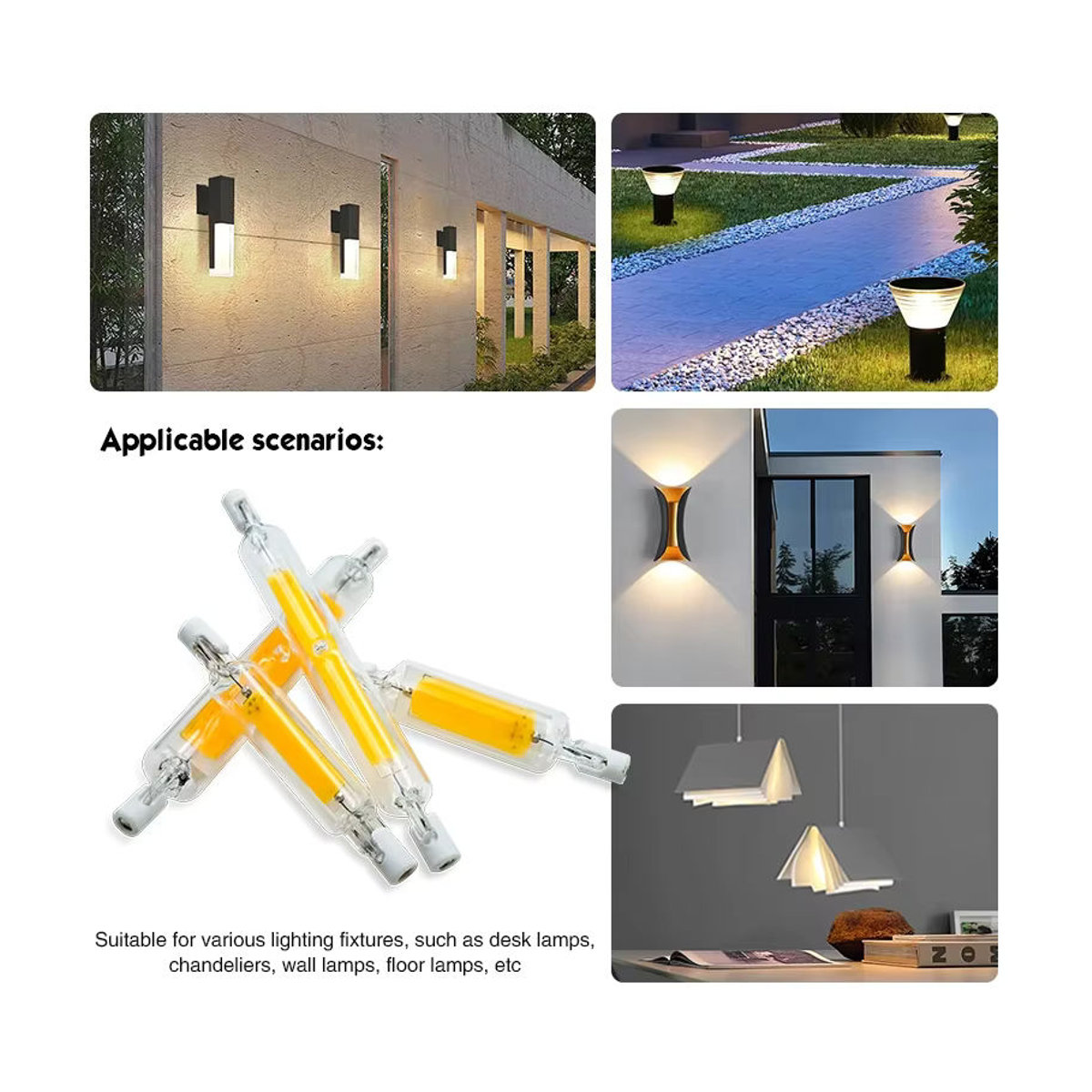antenso LED R7S Glas COB Röhre Birne als Halogen Ersatz Mais Lampe - Bild 4