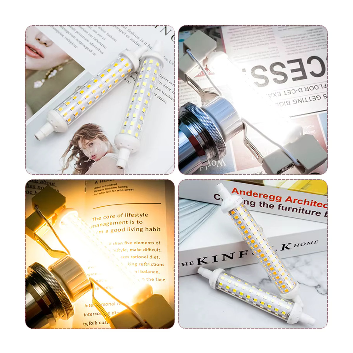 antenso R7s LED Keramikröhre SMD 2835 Hochleistungs Maislampe als Halogenersatz 220 V - Bild 3