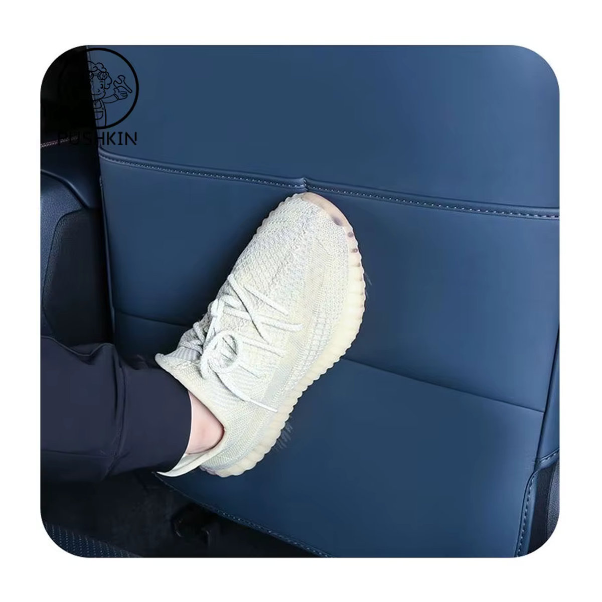 Anti-Kick-Pad Sitzrückenschutz aus Leder für BYD Seal 5DM / Chazor 2025 in Blau - Bild 3