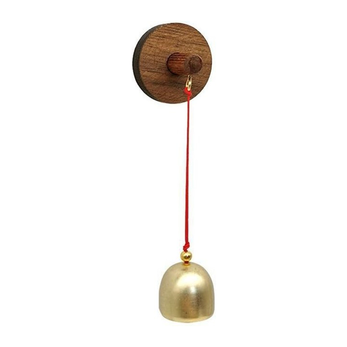 Antike Holzklingel im Vintage-Stil aus Holz und Zinklegierung als hängende Heimdekoration - Bild 1