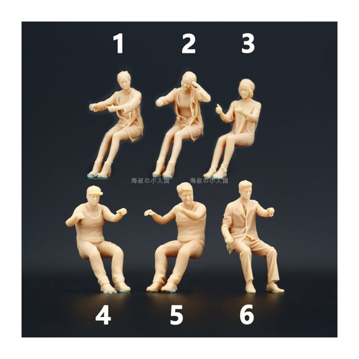 ANTSIR Miniatur Figuren für Modellbau in den Maßstäben 1/87 1/64 1/43, beige Fahrer Figuren für kreative Szenen und Dekoration aus Kunststoff - Bild 1