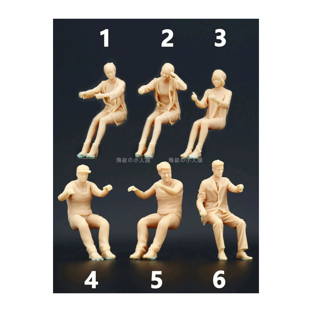 ANTSIR Miniatur Figuren für Modellbau in den Maßstäben 1/87 1/64 1/43, beige Fahrer Figuren für kreative Szenen und Dekoration aus Kunststoff - Bild 3