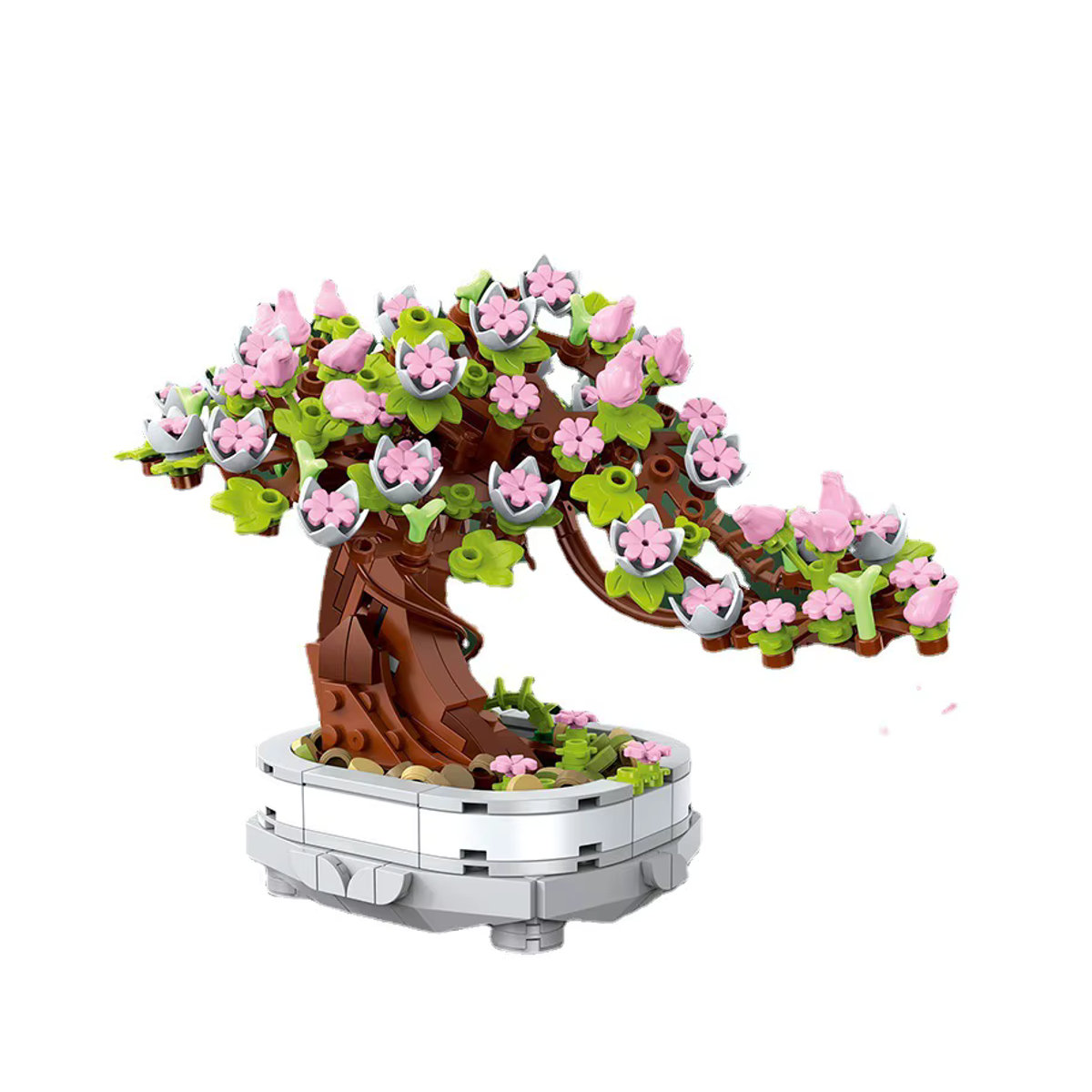 AOBEIBY DIY Bonsai Kirschblüten Set mit 462 Bausteinen, Mehrfarbiger Blumenstrauß aus Kunststoff zur Dekoration - Bild 2