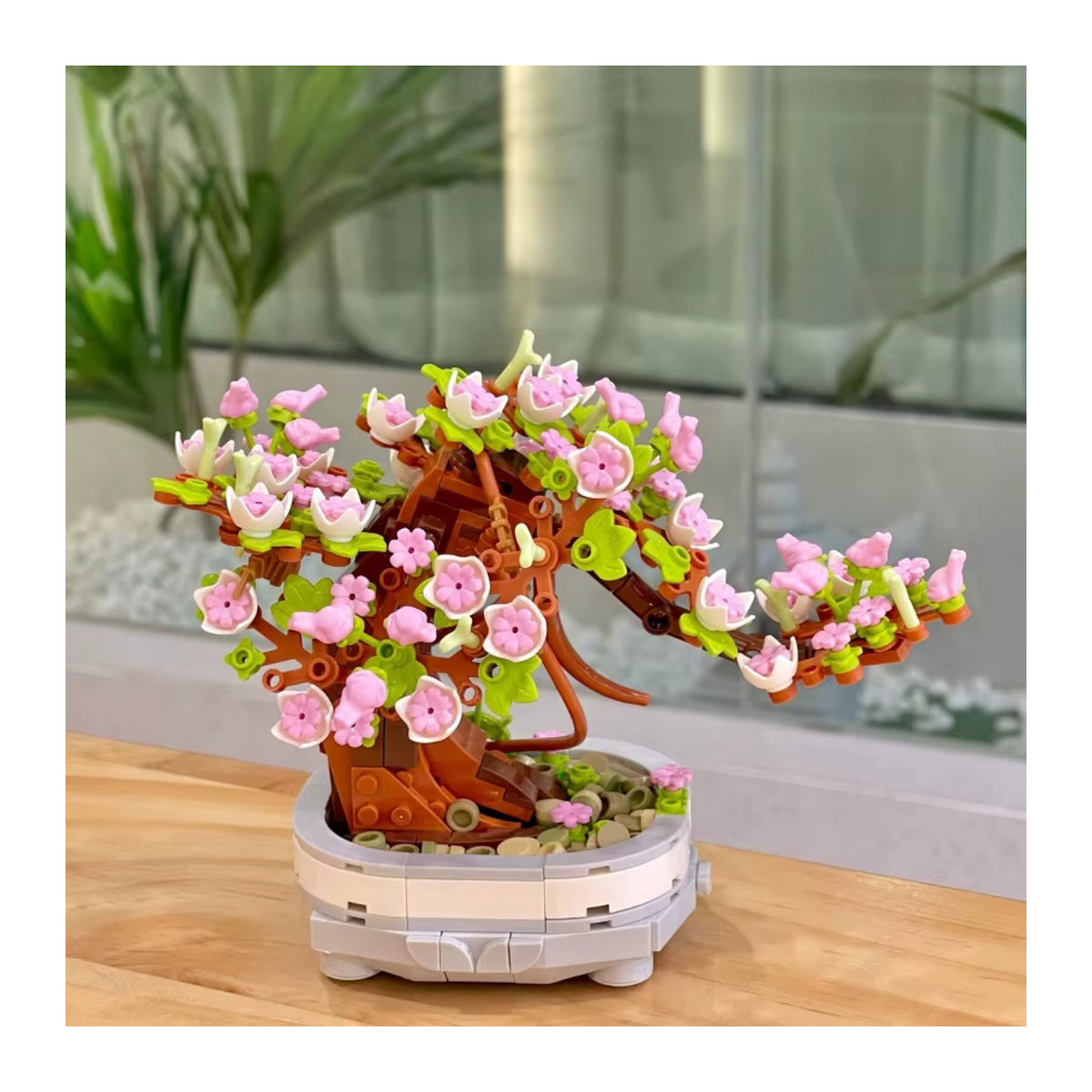 AOBEIBY DIY Bonsai Kirschblüten Set mit 462 Bausteinen, Mehrfarbiger Blumenstrauß aus Kunststoff zur Dekoration - Bild 4
