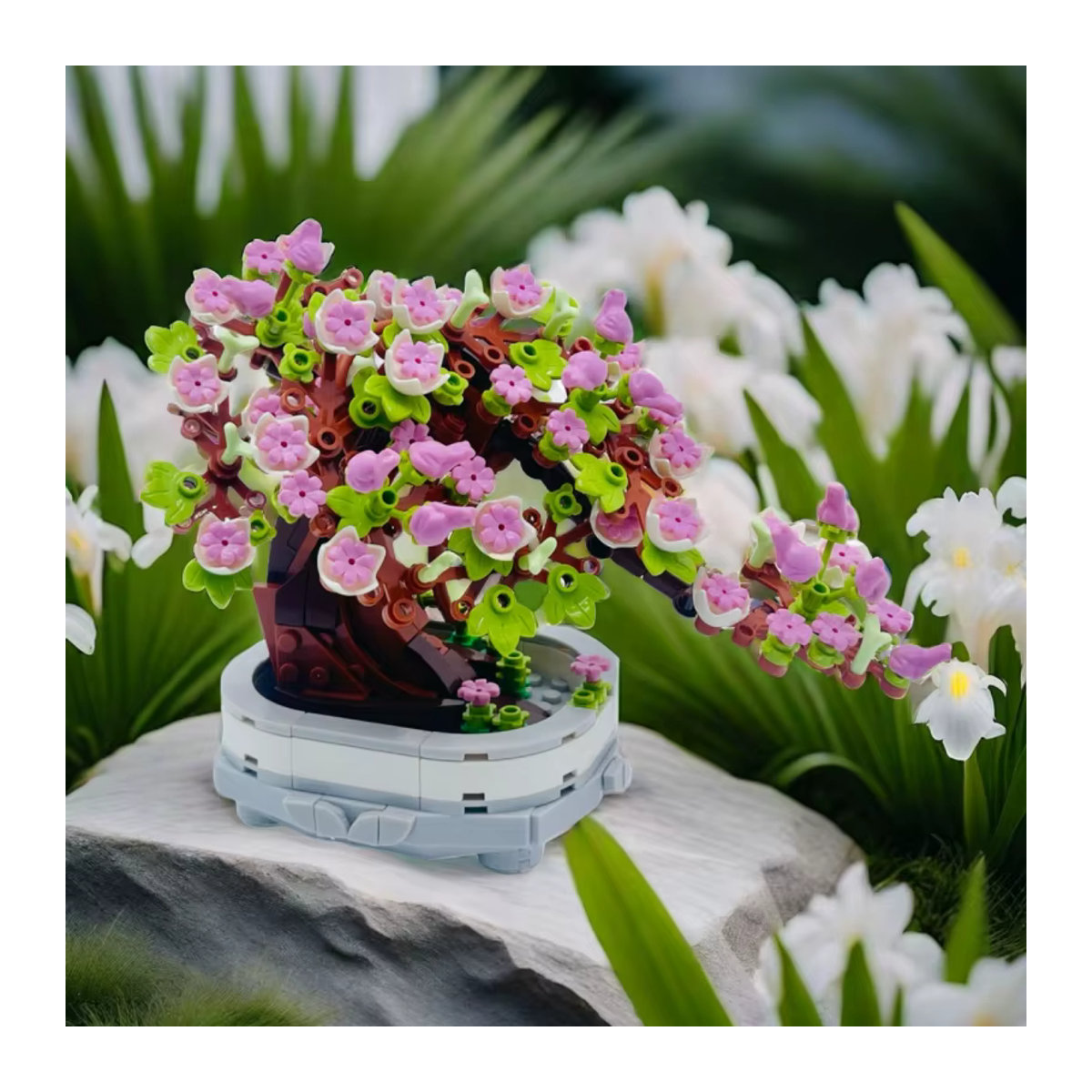 AOBEIBY DIY Bonsai Kirschblüten Set mit 462 Bausteinen, Mehrfarbiger Blumenstrauß aus Kunststoff zur Dekoration - Bild 6
