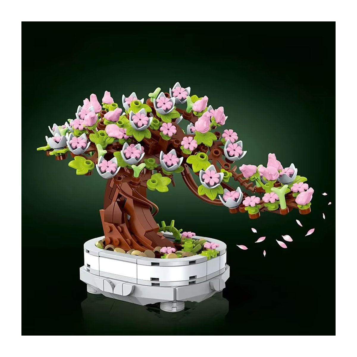 AOBEIBY DIY Bonsai Kirschblüten Set mit 462 Bausteinen, Mehrfarbiger Blumenstrauß aus Kunststoff zur Dekoration - Bild 7