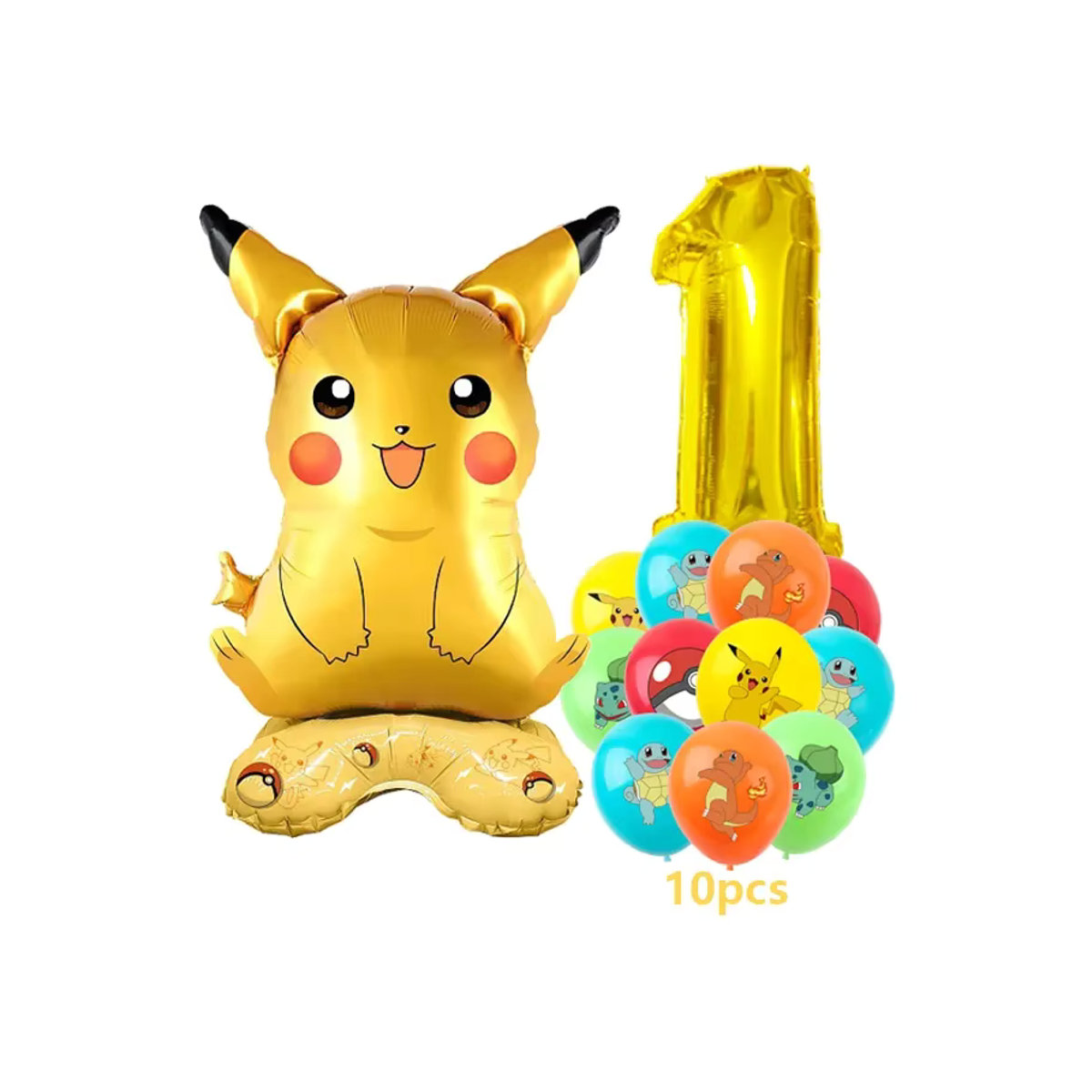 Aoger 12er Set Cartoon Folienballons für Kindergeburtstage mit Charmander, Squirtle und Bulbasaur in Mehrfarbig - Bild 2