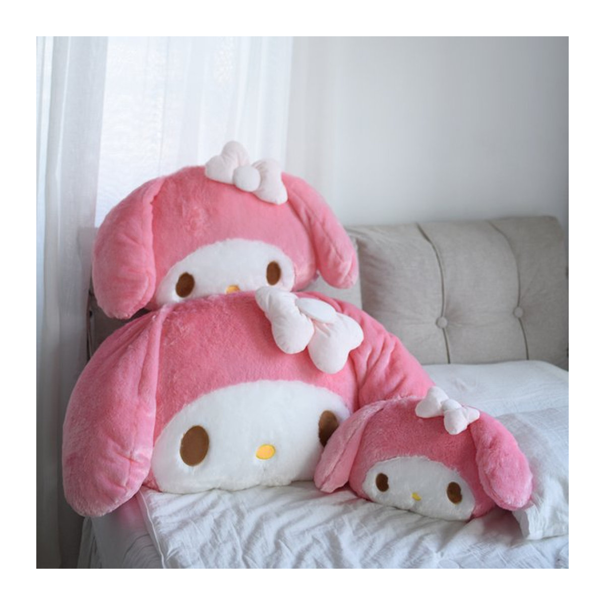 Aoger My Melody Plüschtier in Rosa als weiches Umarmungskissen und dekoratives Rückenkissen im japanischen Stil - Bild 1