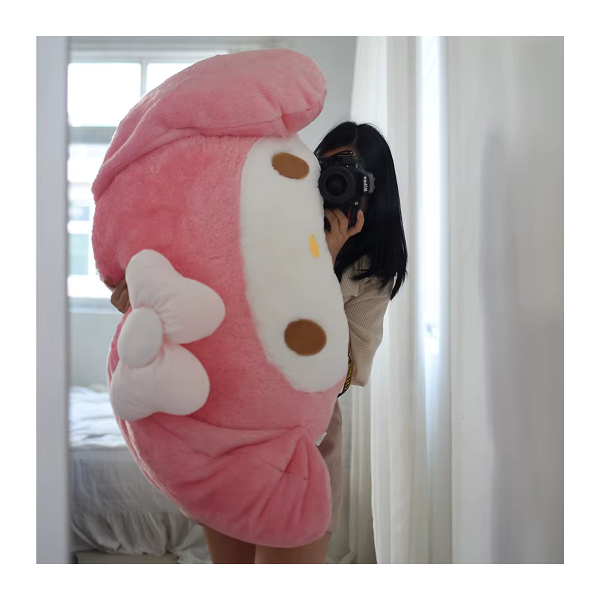 Aoger My Melody Plüschtier in Rosa als weiches Umarmungskissen und dekoratives Rückenkissen im japanischen Stil - Bild 4