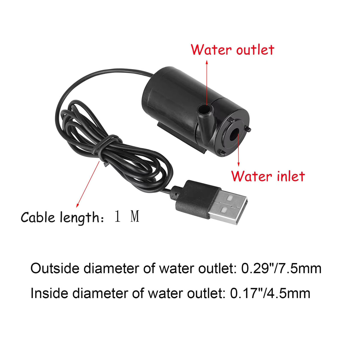AOKIN Mini bürstenlose Wasserpumpe DC 3–5 V USB geräuscharm für Aquarium, Teichbrunnen und Hydrokultur - Bild 2