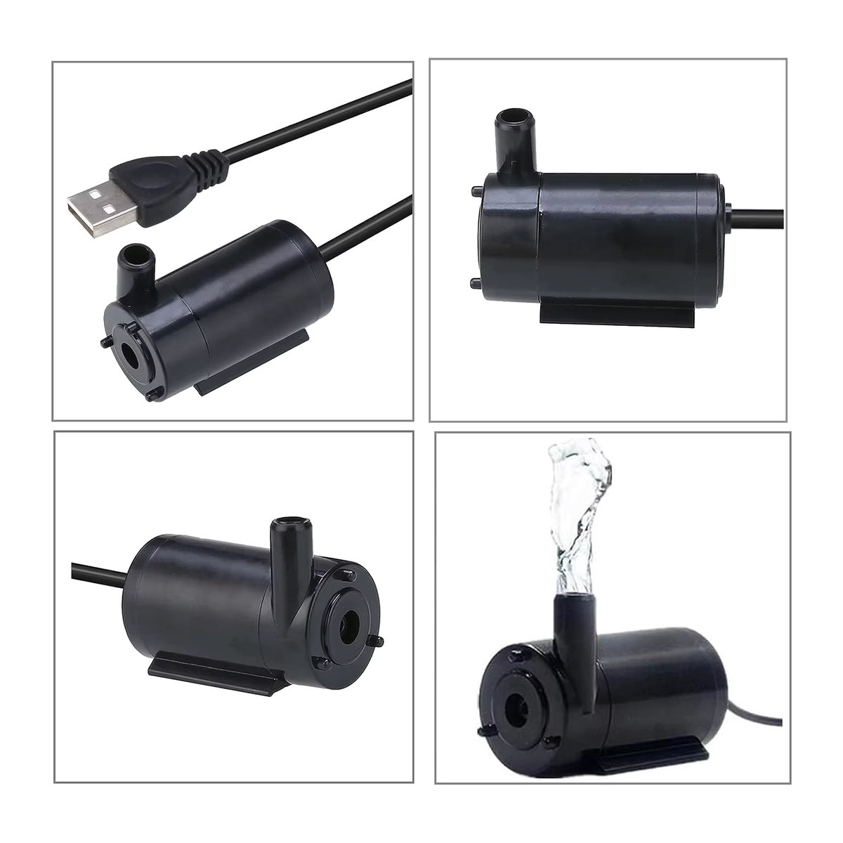 AOKIN Mini bürstenlose Wasserpumpe DC 3–5 V USB geräuscharm für Aquarium, Teichbrunnen und Hydrokultur - Bild 3