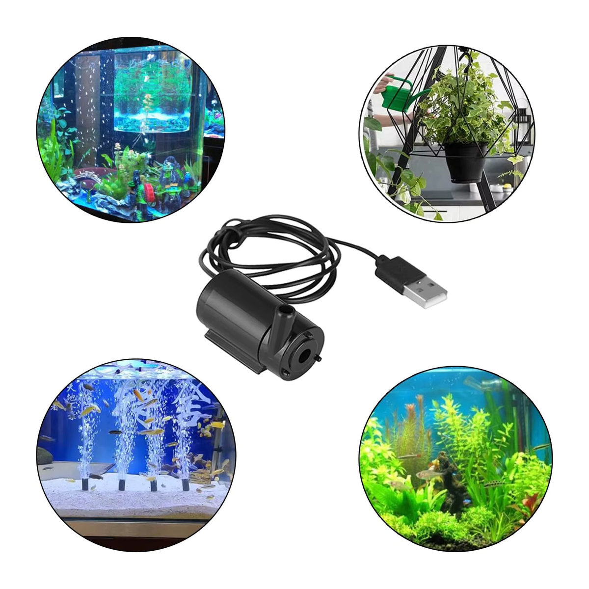AOKIN Mini bürstenlose Wasserpumpe DC 3–5 V USB geräuscharm für Aquarium, Teichbrunnen und Hydrokultur - Bild 5
