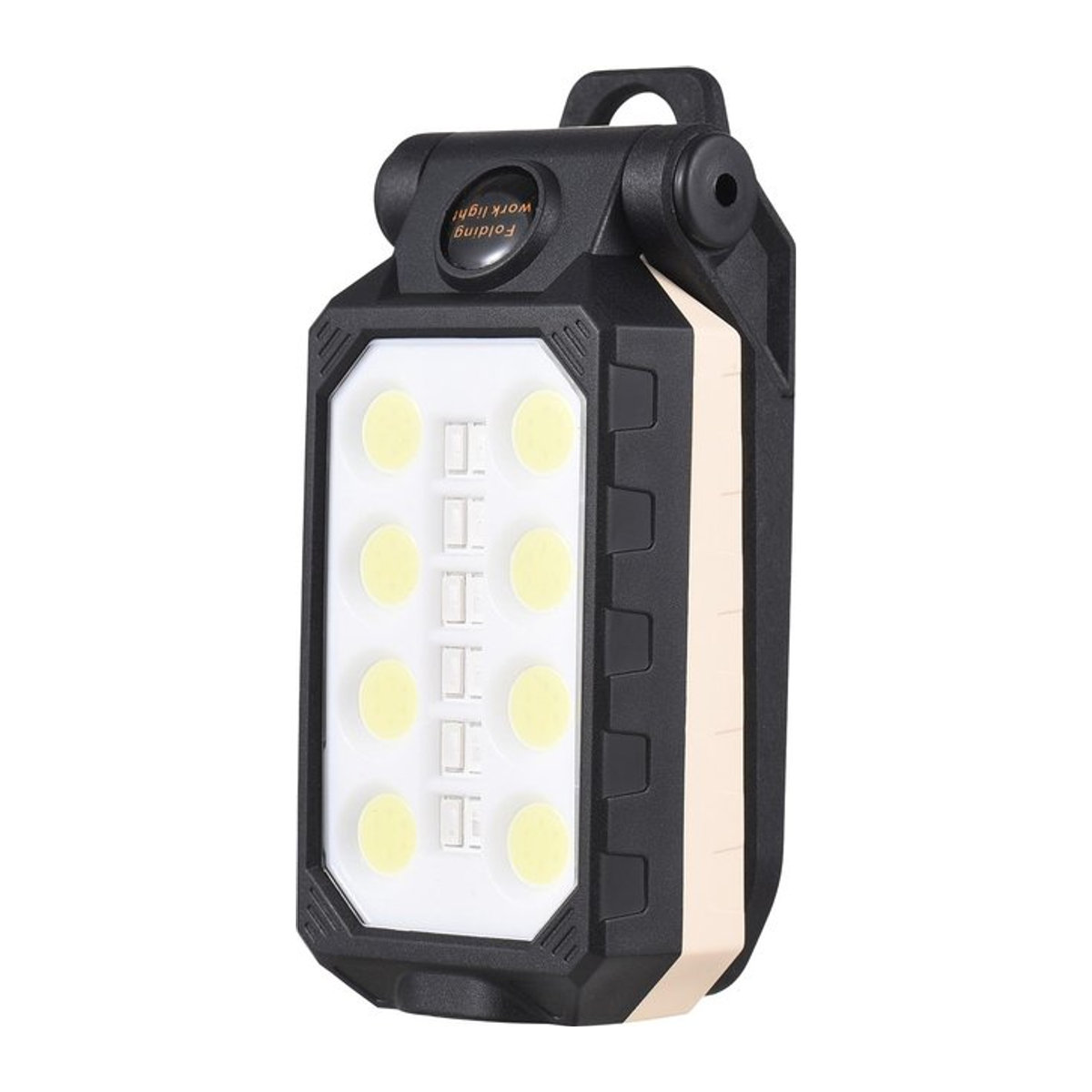 Aoresac COB-Arbeitsleuchte LED-Taschenlampe mit Magnetfuß und Aufhängehaken, USB-wiederaufladbar, 4 Modi, Schwarz/Weiß - Bild 1