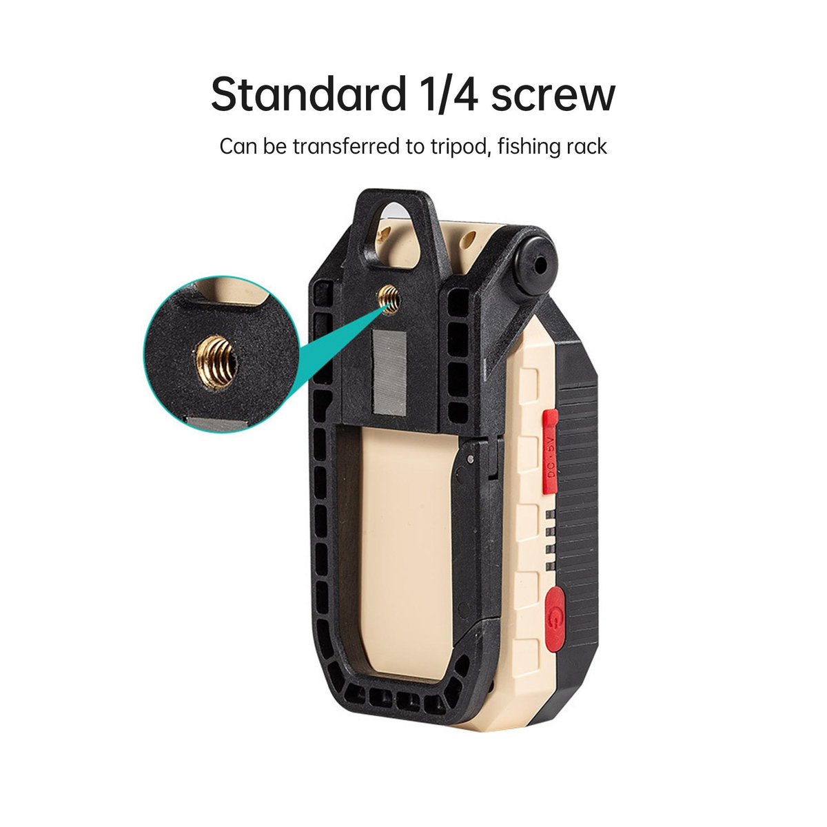 Aoresac COB-Arbeitsleuchte LED-Taschenlampe mit Magnetfuß und Aufhängehaken, USB-wiederaufladbar, 4 Modi, Schwarz/Weiß - Bild 8