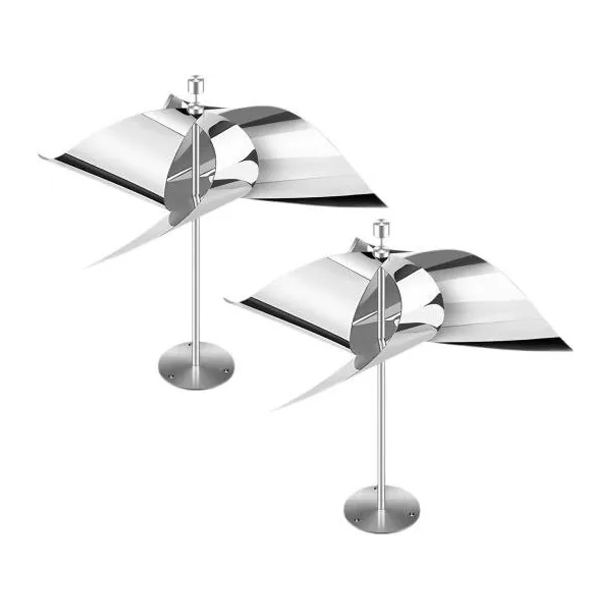Aoring 2er Set Reflektierendes Vogelabwehr-Windrad aus Edelstahl für Garten, Terrasse und Dach - Bild 1