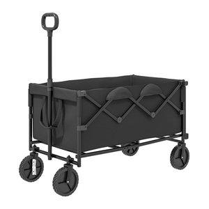 Aosom Outsunny Gartenwagen klappbar mit Plane in Schwarz, 160 Liter Fassungsvermögen, 100 kg belastbar, B/H/L: 55 x 102 x 95 cm
