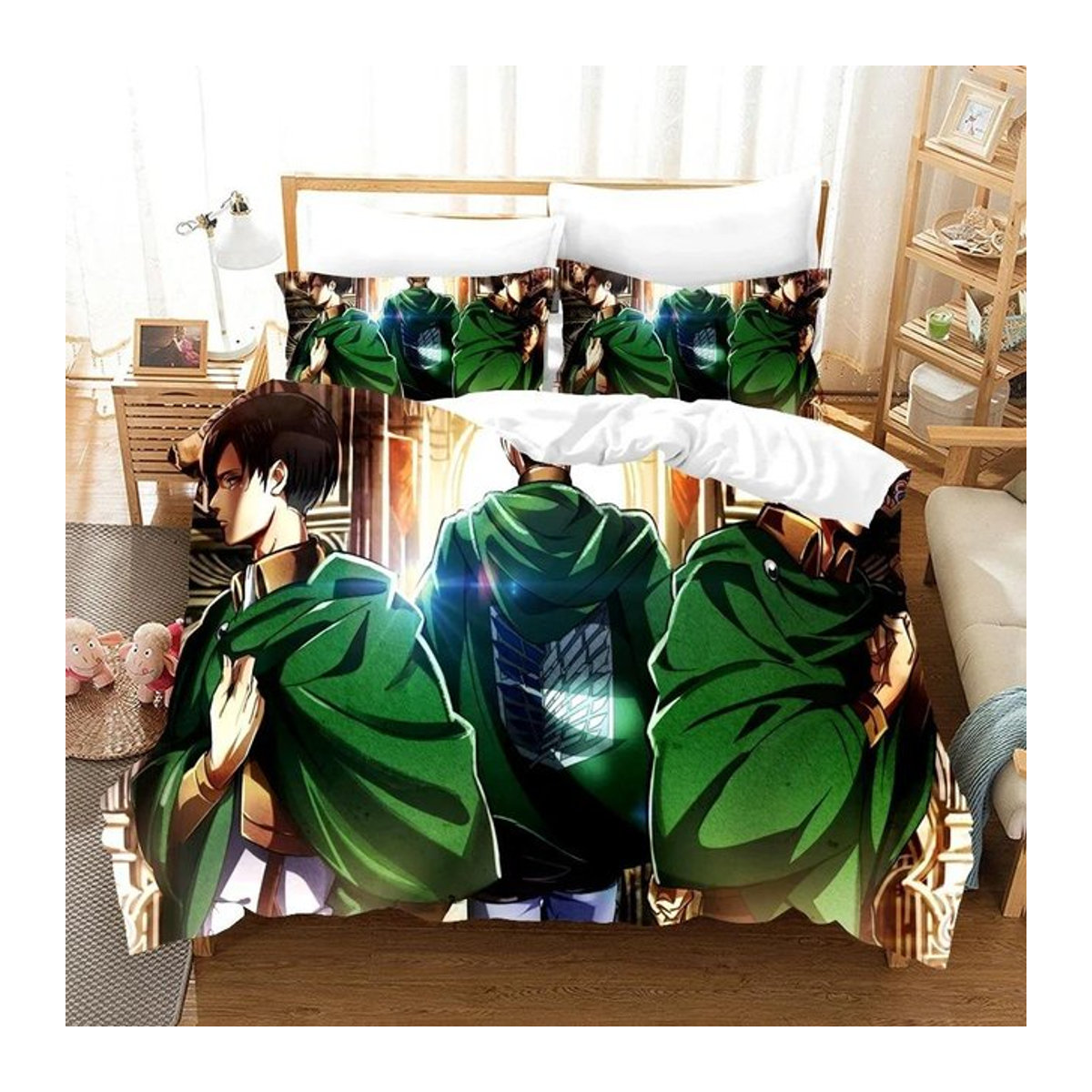 AOT Anime Bettwäscheset Attack on Titan mit Reißverschluss für Erwachsene und Kinder - Bild 1