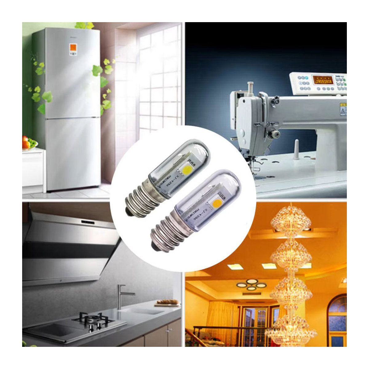 Aoyuansea Mini E14 LED Glühbirne SMD5050 Kaltweiß für Kühlschrank, Mikrowelle und Dunstabzugshaube - Bild 2