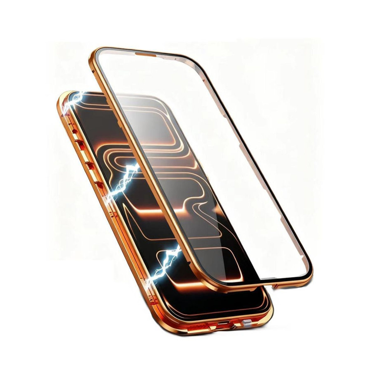 APFEL 360 Grad Vollschutz Magnetische Handyhülle mit doppelseitigem gehärtetem Glas für iPhone 17 Air 16 15 14 13 12 11 Pro Max Stoßfest in Violett - Bild 3