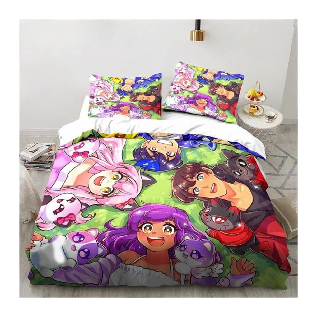 Aphmau Bettwäsche-Set mit Flügeln für Kinder und Jugendliche, Bettbezug und Kissenbezug, B/H: 210 x 210 cm - Bild 1