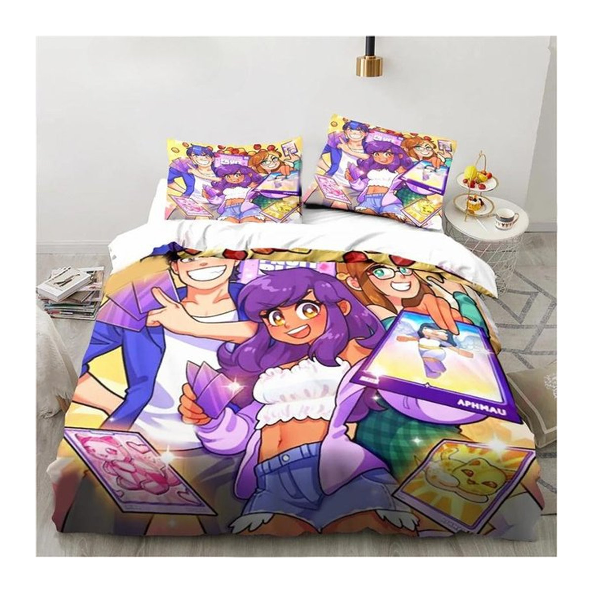 Aphmau Bettwäsche-Set mit Flügeln für Kinder und Jugendliche, Bettbezug und Kissenbezug, Breite: 180 cm, Höhe: 210 cm - Bild 1