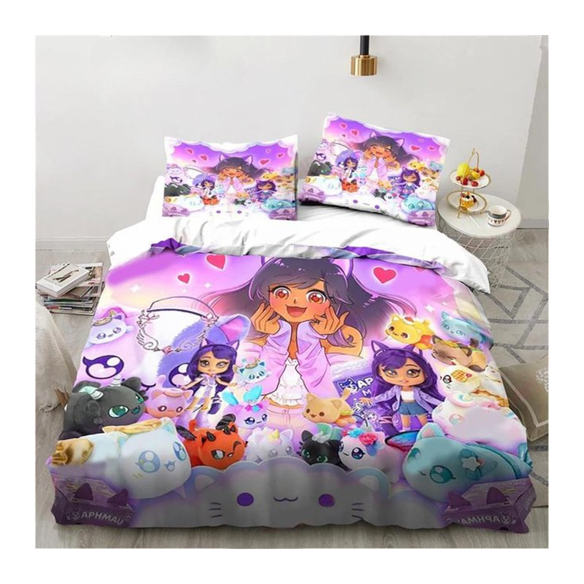 Aphmau Bettwäsche-Set mit Flügeln für Kinder und Jugendliche, Multicolor, B/H: 240 x 220 cm - Bild 1