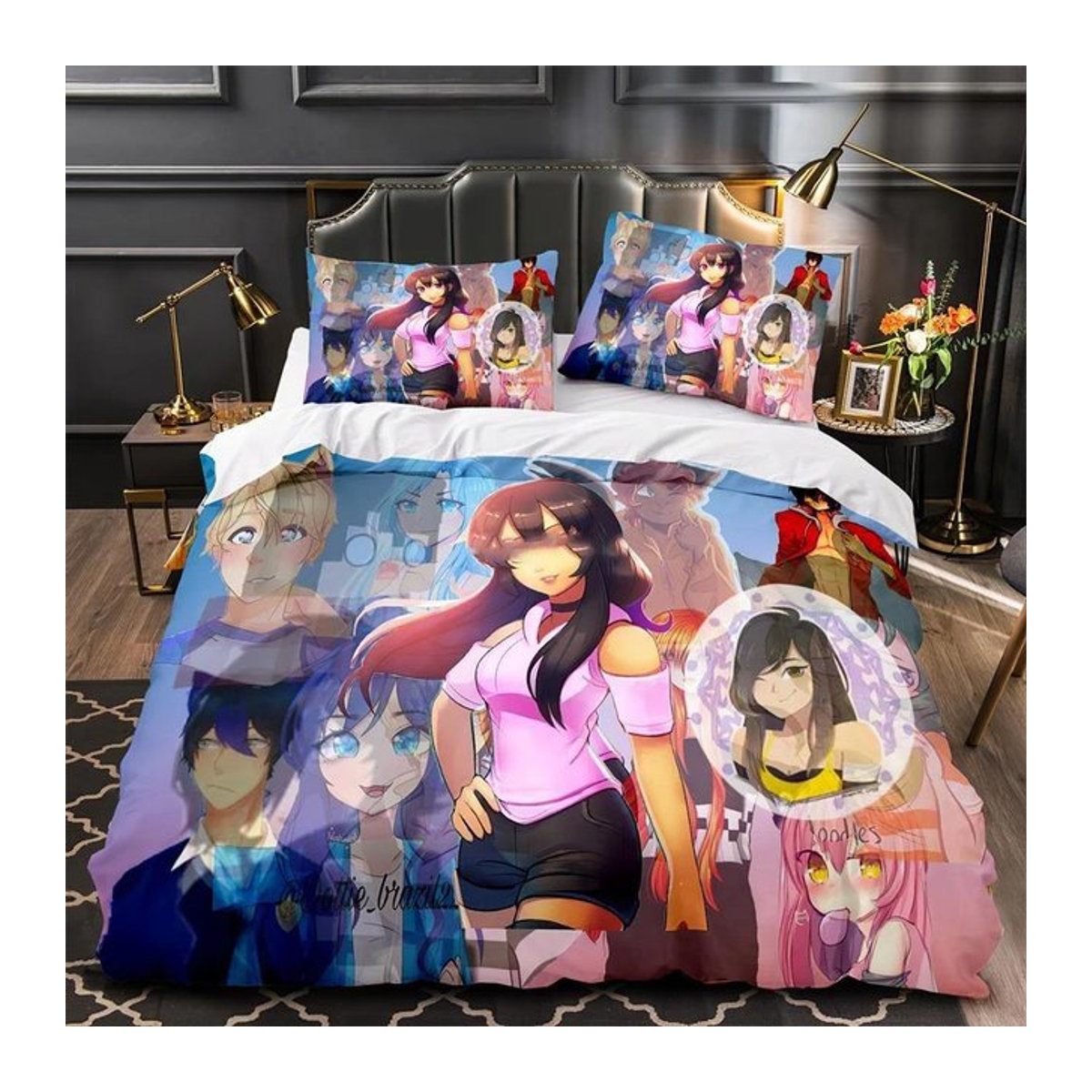 Aphmau Jessica Bravura Bettwäsche-Set mit Reißverschluss für Kinder und Erwachsene, B/T: 200 x 200 cm - Bild 1