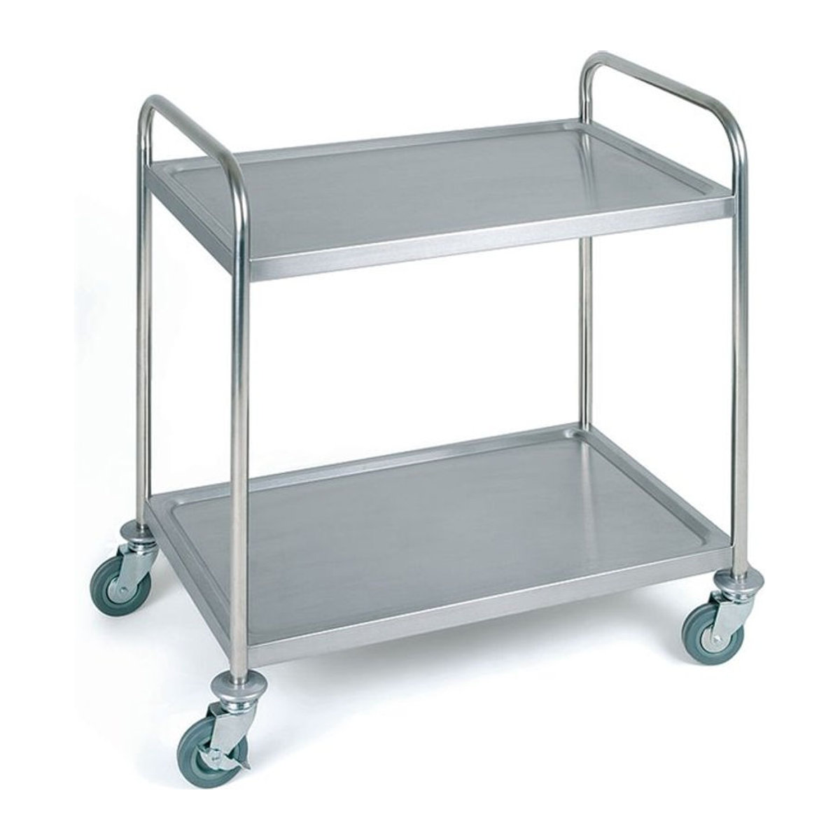 APS Servierwagen aus Edelstahl mit 2 Borden in Silber, B/T/H: 59 x 59 x 93 cm - Bild 1