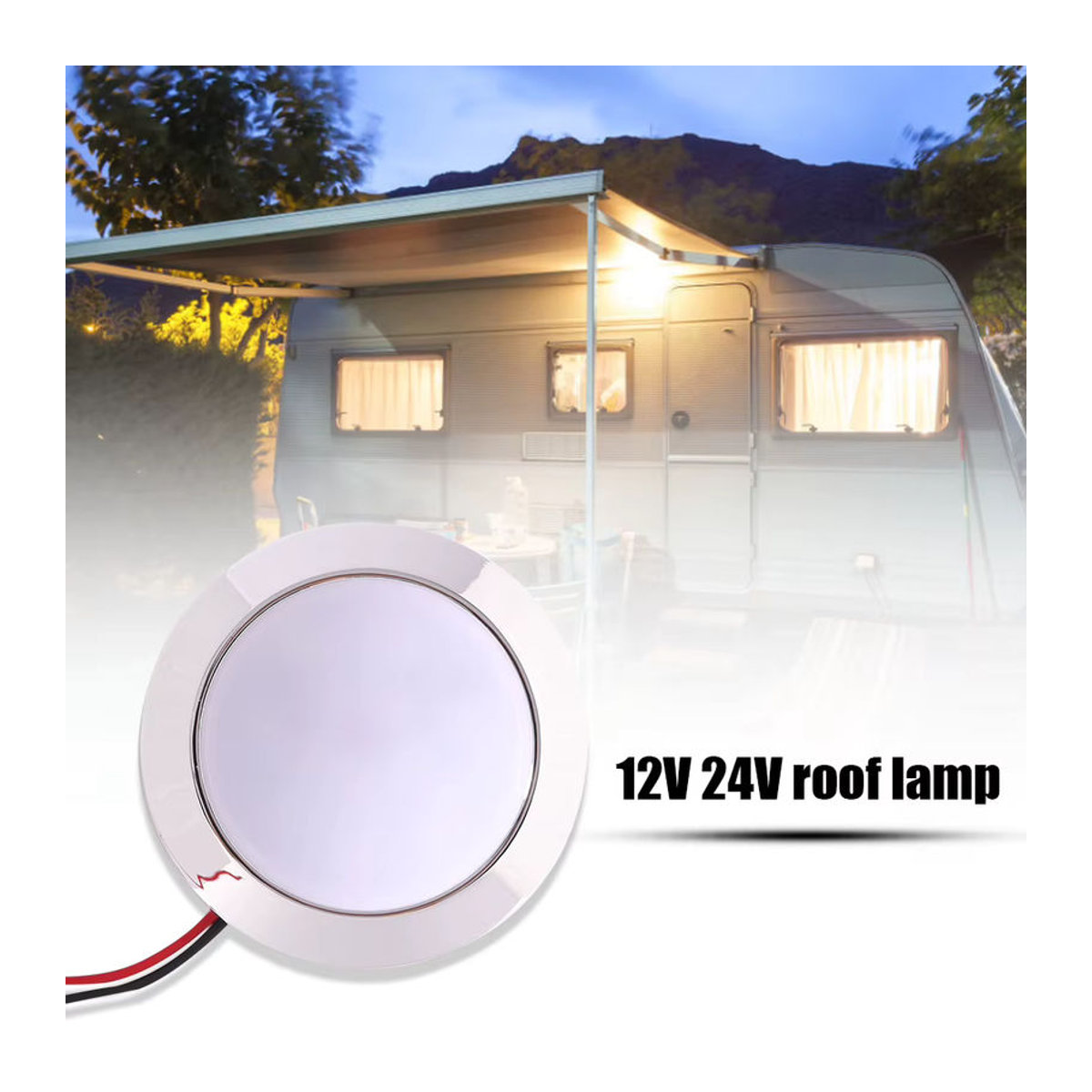 APWIKOGER 12V LED Decken-Einbauleuchte 1,8 W mit 24 SMT LEDs, IP65 wasserdichtes LED-Panel für Wohnmobil, Wohnwagen und Marine, minimalistisches Design - Bild 2