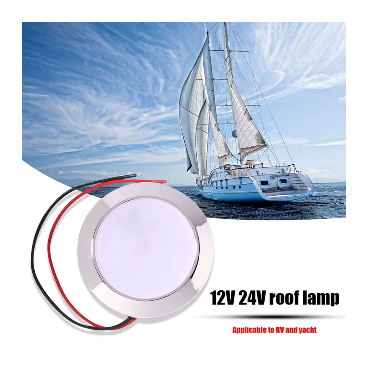 APWIKOGER 12V LED Decken-Einbauleuchte 1,8 W mit 24 SMT LEDs, IP65 wasserdichtes LED-Panel für Wohnmobil, Wohnwagen und Marine, minimalistisches Design - Bild 4