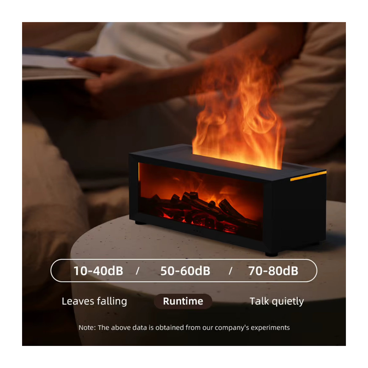 APWIKOGER Aroma Diffusor mit Flammen-Effekt und LED-Licht, Luftbefeuchter für ätherische Öle in Orange und Schwarz - Bild 3