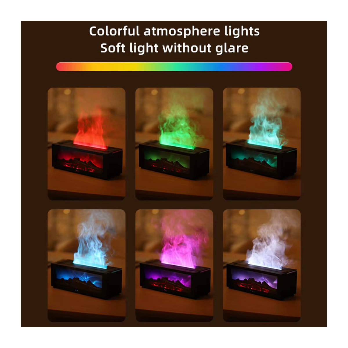APWIKOGER Aroma Diffusor mit Flammen-Effekt und LED-Licht, Luftbefeuchter für ätherische Öle in Orange und Schwarz - Bild 4
