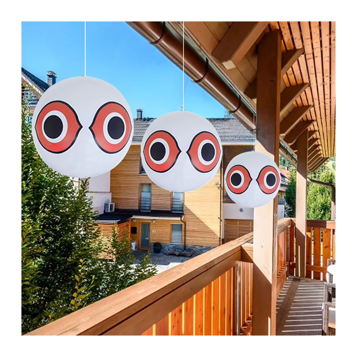 APWIKOGER Aufblasbarer Augen-Ballon zur visuellen Vogelabwehr, 40 cm Durchmesser, Repellent für den Garten und Außenbereich - Bild 3