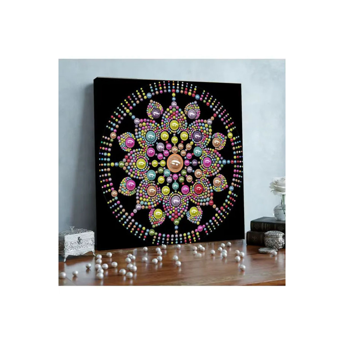 APWIKOGER DIY Mandala Perlenmalerei Set für Erwachsene, geometrisches Edelstein-Gemälde in mehrfarbig, B/H: 25 x 25 cm - Bild 5