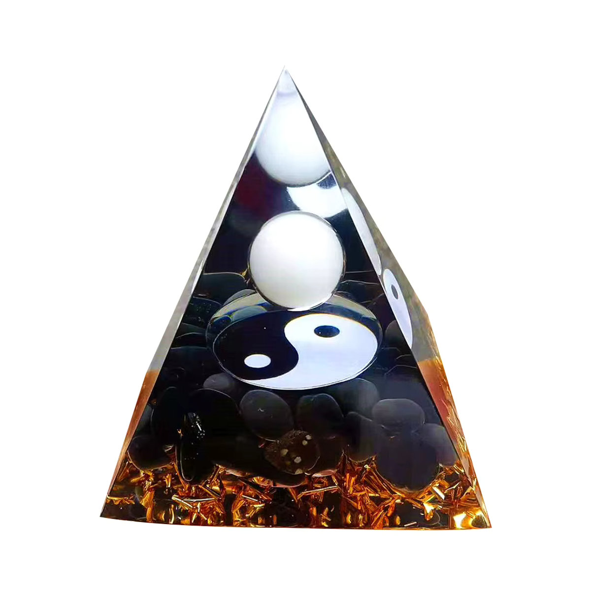 APWIKOGER Kristall Pyramide Skulptur in Mehrfarbig als geometrische Kunststatue im Bohemian Stil - Bild 3