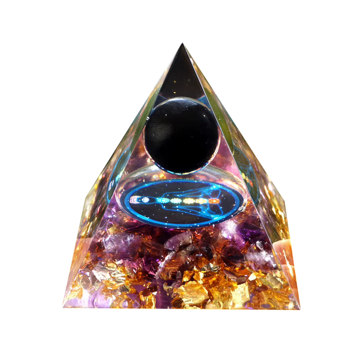 APWIKOGER Kristall Pyramide Skulptur in Mehrfarbig als geometrische Kunststatue im Bohemian Stil - Bild 4