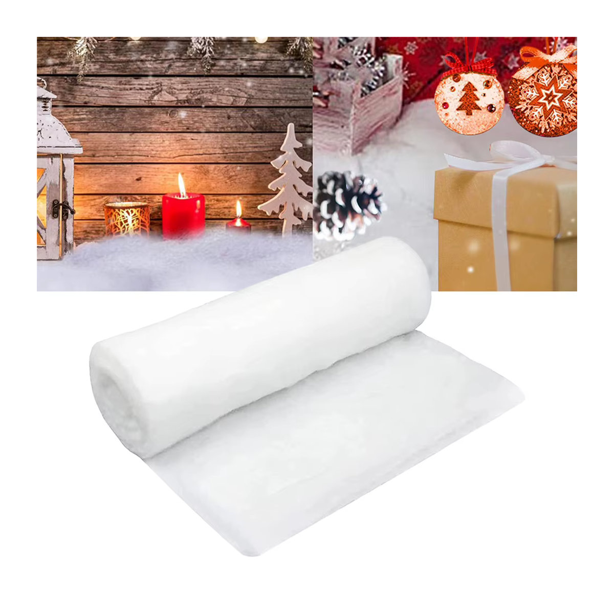 APWIKOGER Künstlicher Schnee als flauschige Faserfüllung in Weiß für deine Weihnachtsdekoration - Bild 3