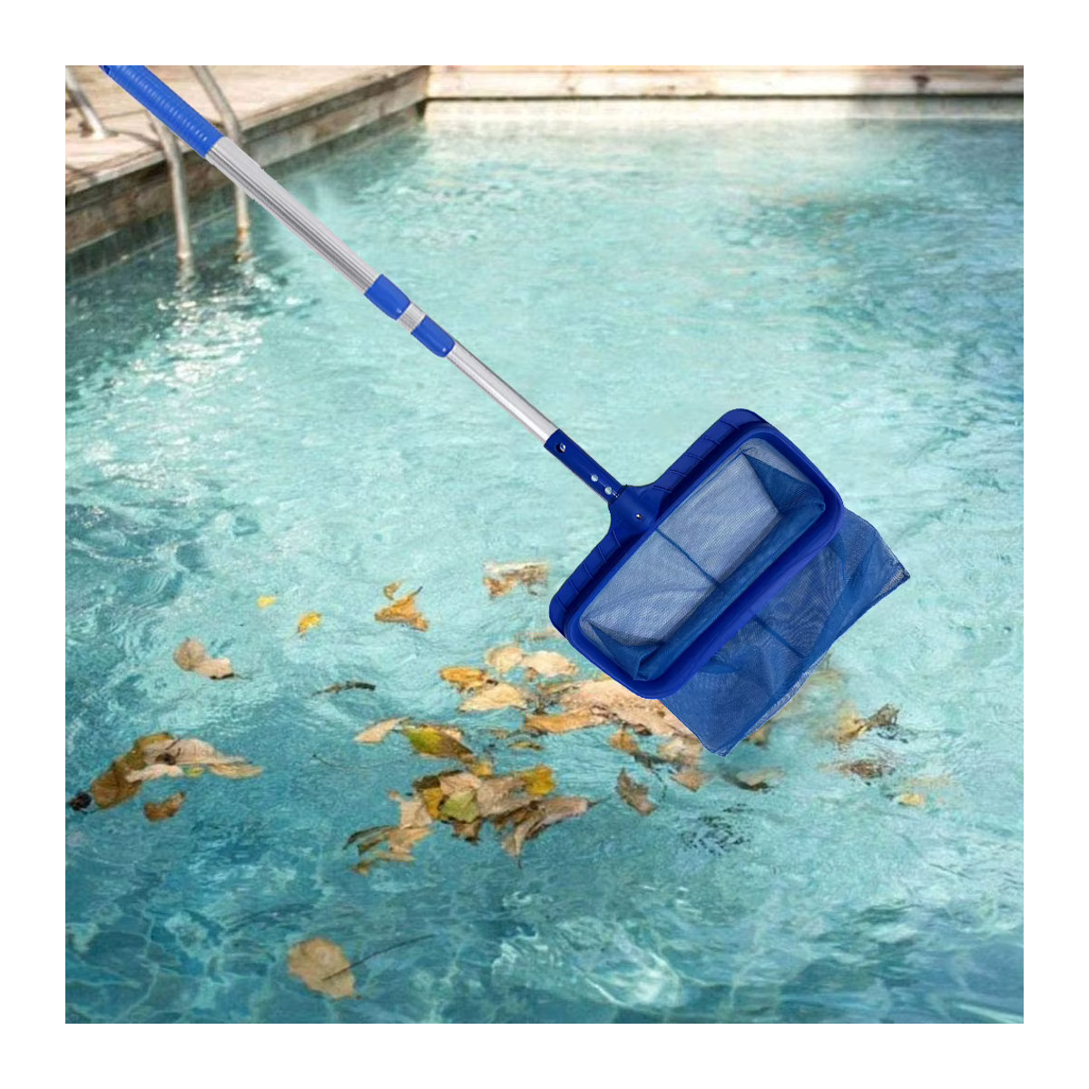APWIKOGER Pool Blatt Rechen mit Tiefentasche und verstärktem Rahmen für die professionelle Poolreinigung - Bild 4
