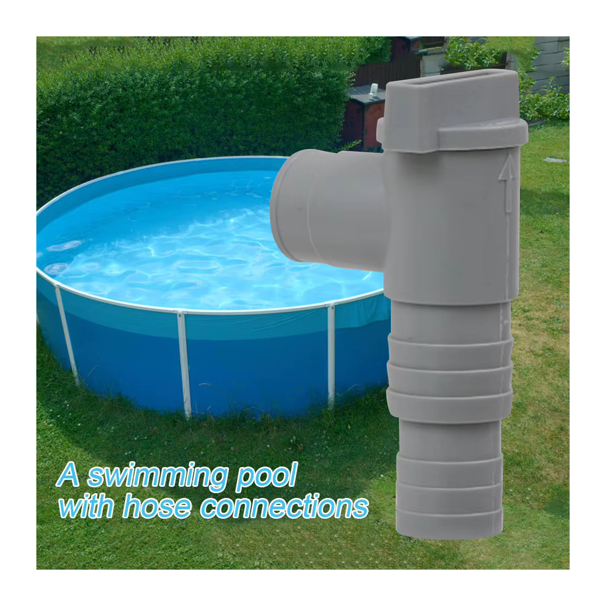 APWIKOGER PVC-Pool-Kolbenventil in Grau, 32 mm Adapter für Pool-Filterpumpen aus Kunststoff - Bild 2
