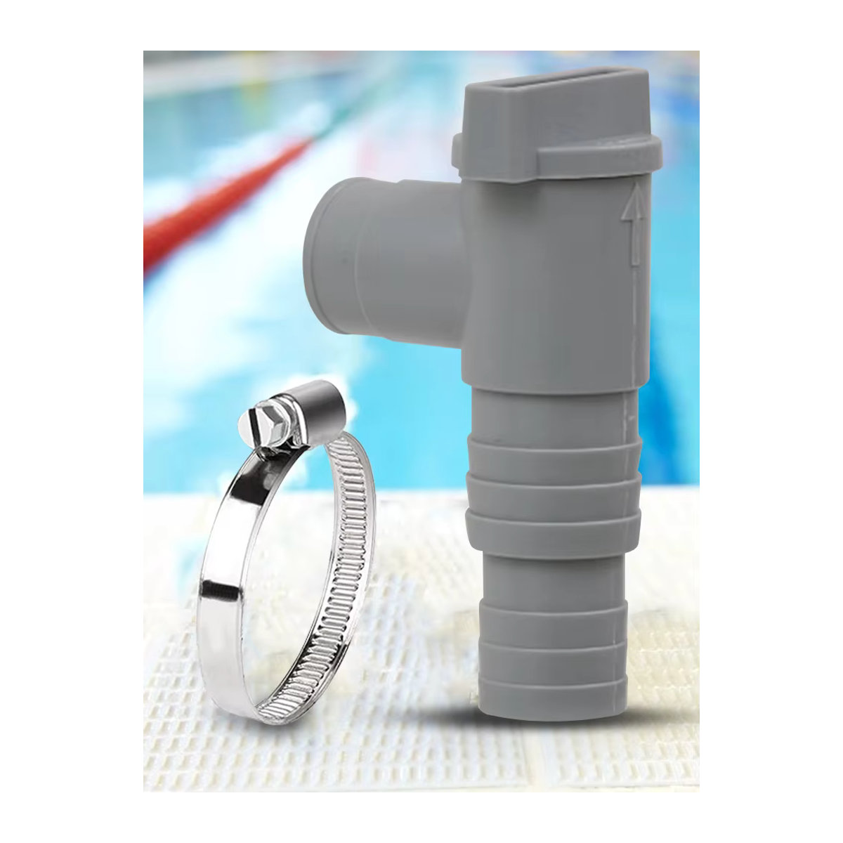 APWIKOGER PVC-Pool-Kolbenventil in Grau, 32 mm Adapter für Pool-Filterpumpen aus Kunststoff - Bild 4