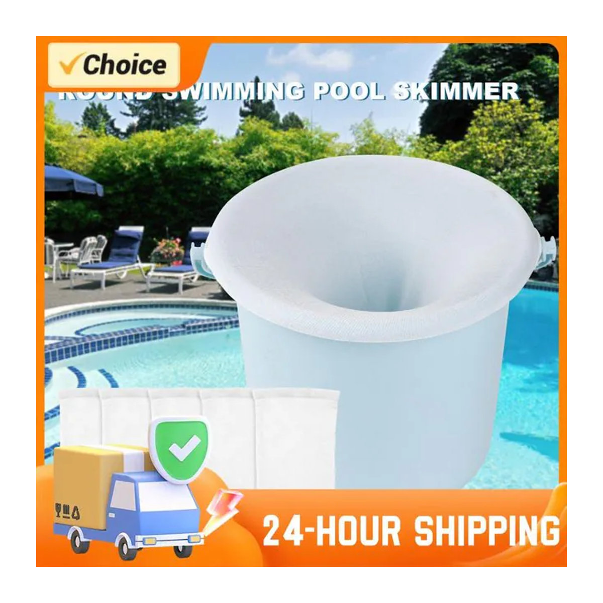 APWIKOGER Reinigungsfilter-Aufbewahrungssocken für Pool-Skimmer aus Nylon, Weiß - Bild 1