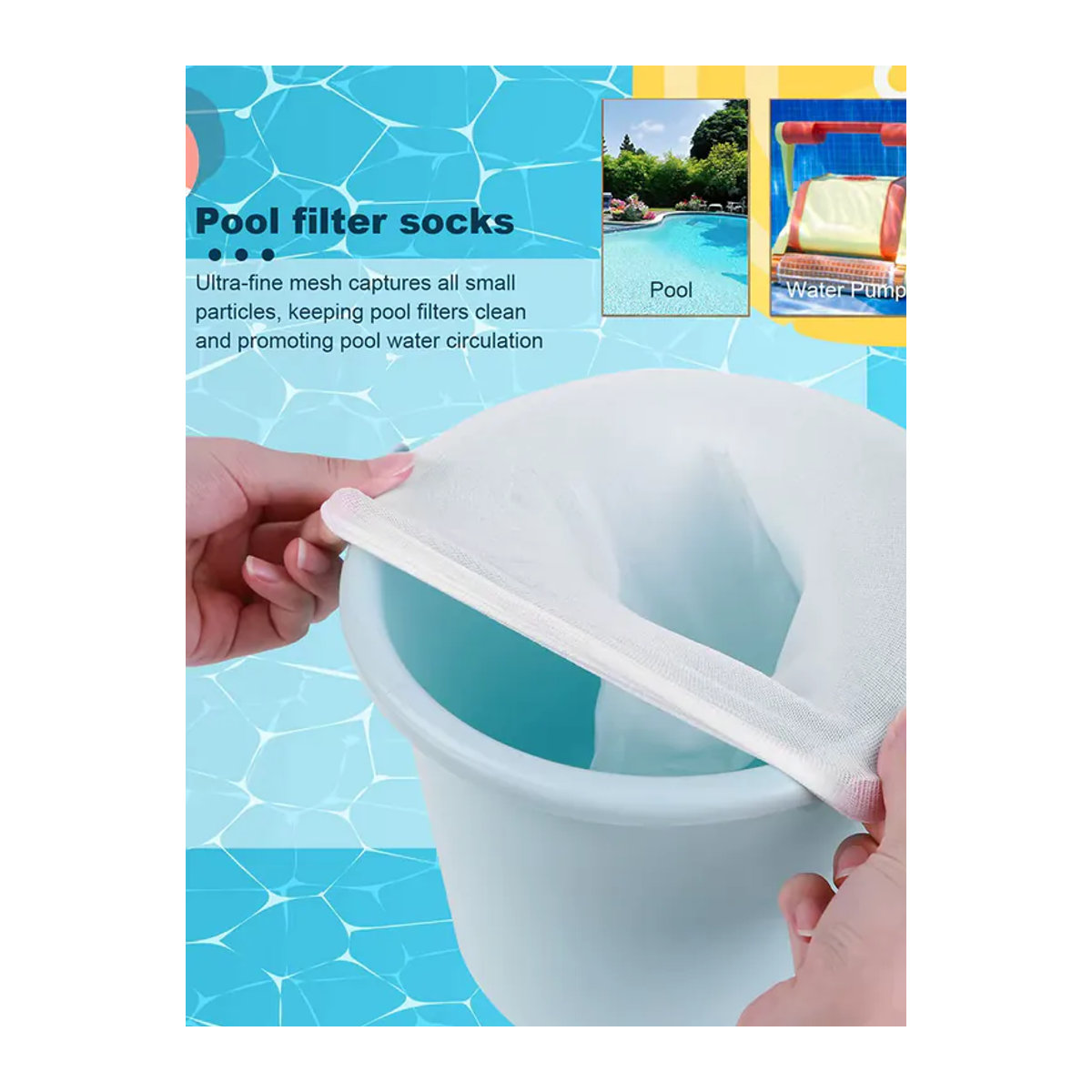APWIKOGER Reinigungsfilter-Aufbewahrungssocken für Pool-Skimmer aus Nylon, Weiß - Bild 6