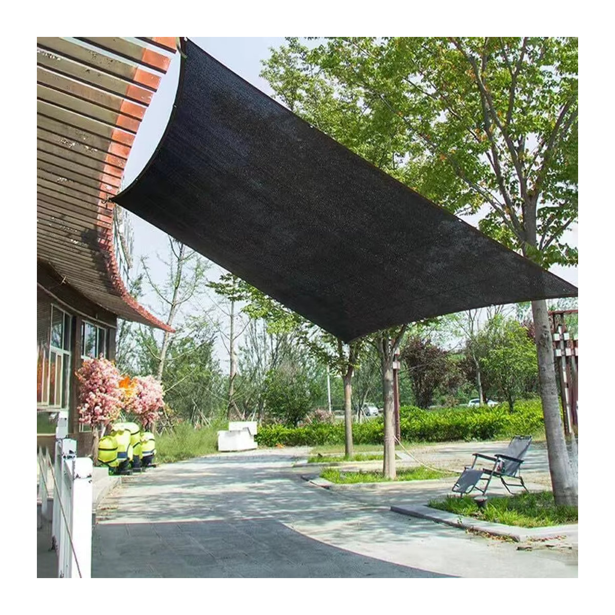 APWIKOGER Schattennetz Schwarz mit Ösen, 50% Schattierung, Sonnenschutz Mesh Plane für Gewächshaus und Garten - Bild 3