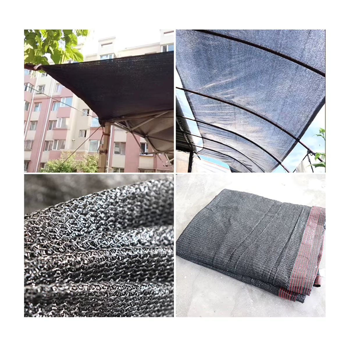 APWIKOGER Schattennetz Schwarz mit Ösen, 50% Schattierung, Sonnenschutz Mesh Plane für Gewächshaus und Garten - Bild 5
