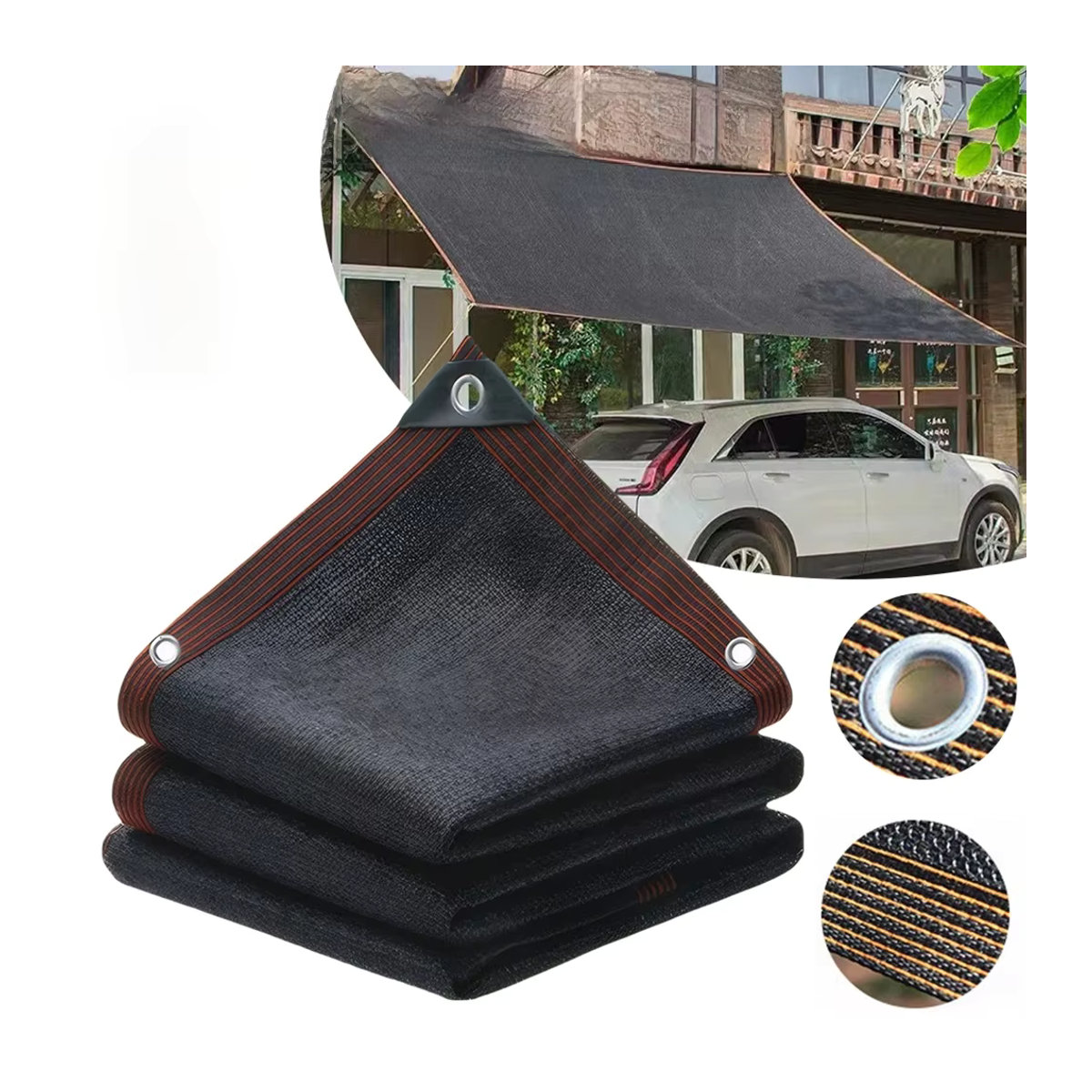 APWIKOGER Schattennetz Schwarz mit Ösen, 50% Schattierung, Sonnenschutz Mesh Plane für Gewächshaus und Garten - Bild 7